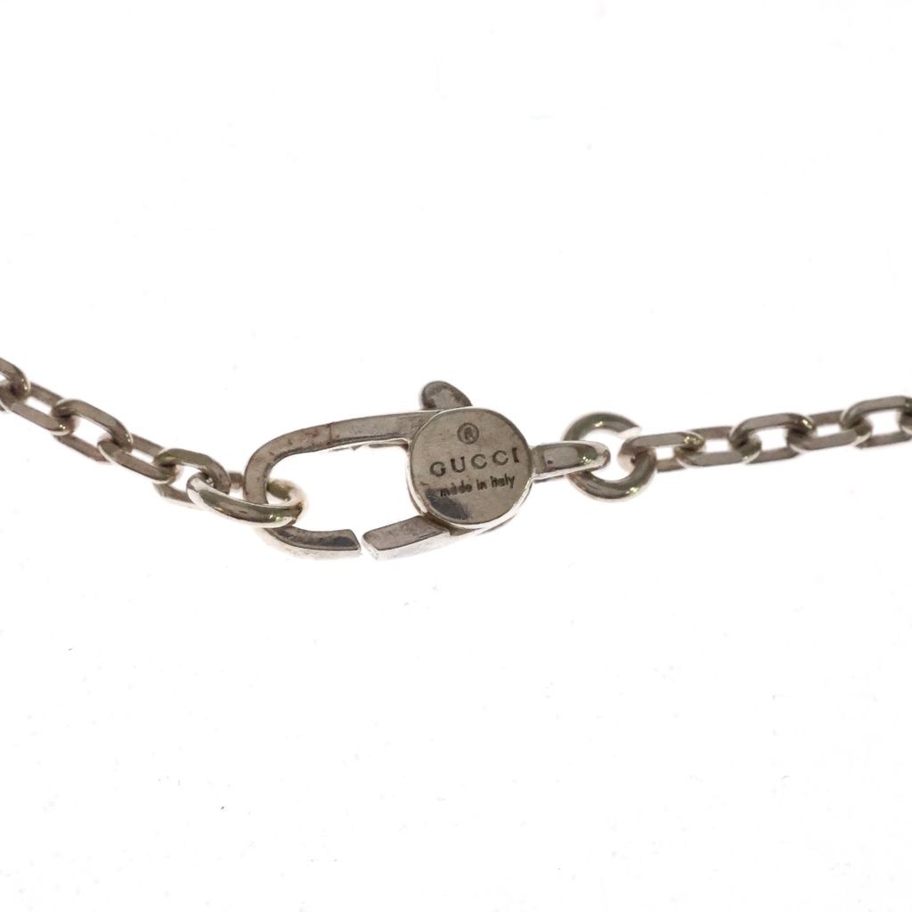 Gucci G Logo Plate Pendant Chain Silver Necklace — view 5