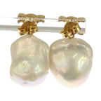 Celine Triomphe les Pearl Baroque Earrings White Gold — view 2