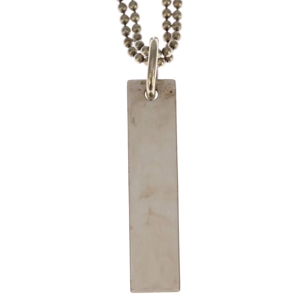Gucci Logo Plate Necklace Double Pendant Ball Chain Silver — view 3