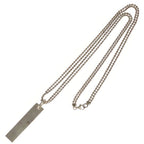 Gucci Logo Plate Necklace Double Pendant Ball Chain Silver — view 2