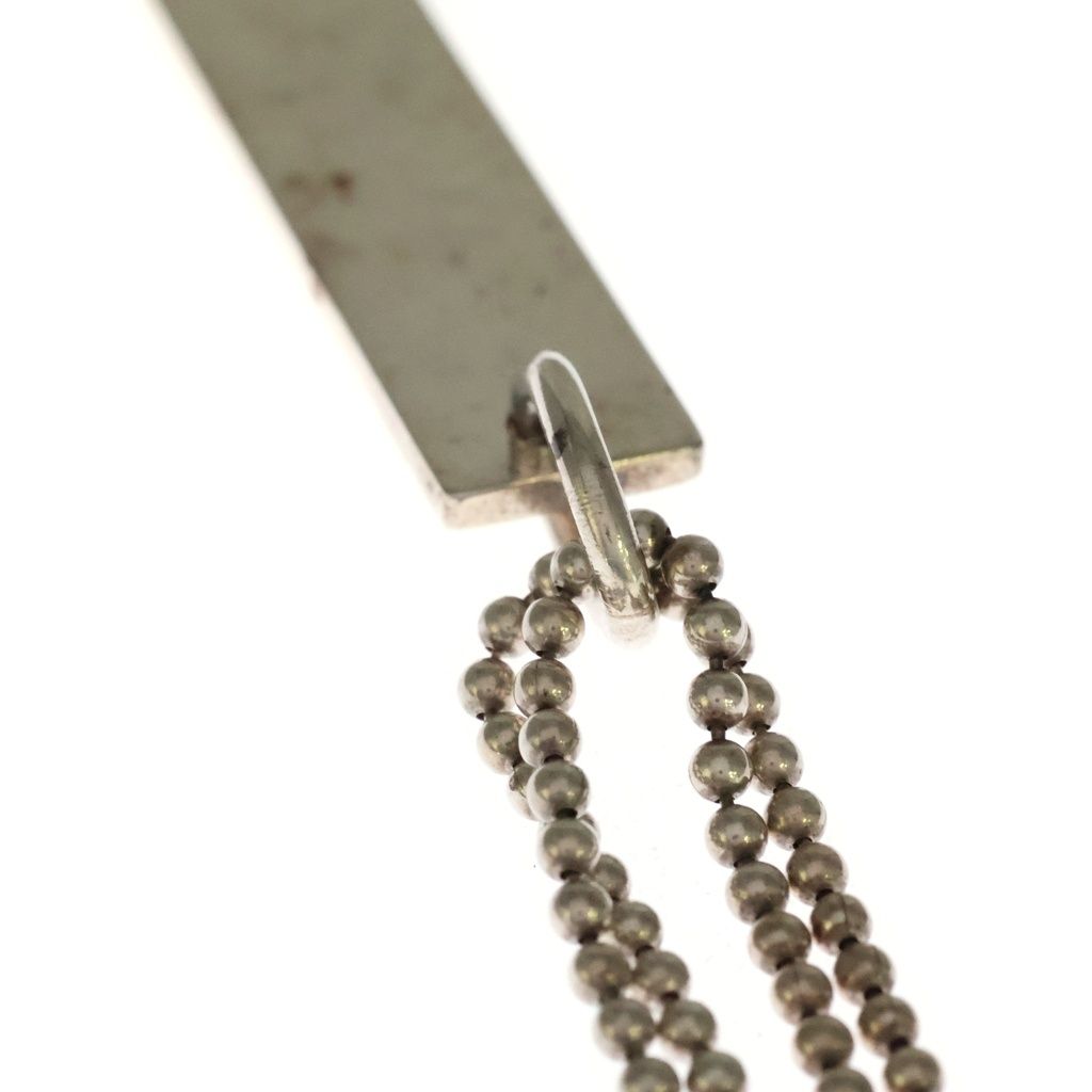Gucci Logo Plate Necklace Double Pendant Ball Chain Silver — view 5