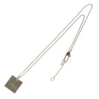 Gucci Square Logo Plate Pendant Chain Silver Necklace — view 2