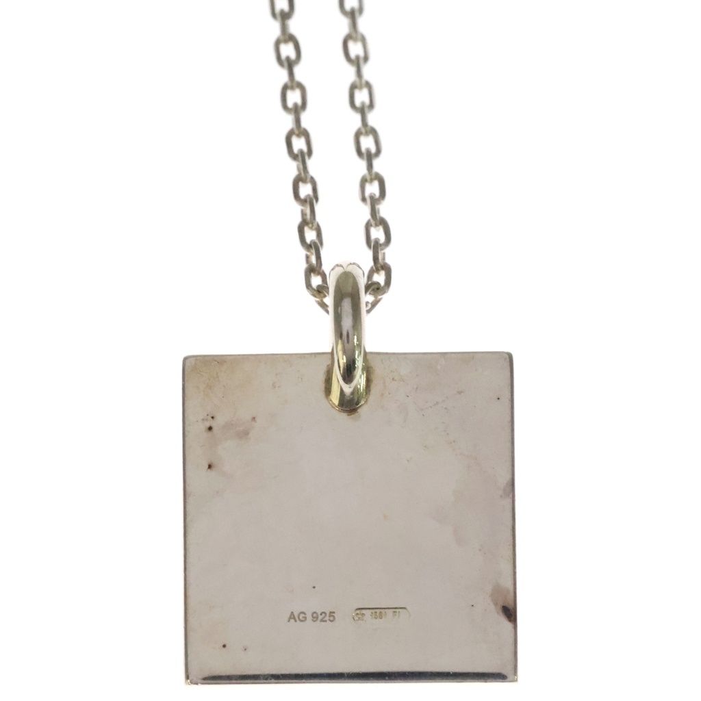 Gucci Square Logo Plate Pendant Chain Silver Necklace — view 3