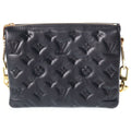 Louis Vuitton Embossed Cousin BB Chain Handbag Black Leather Gold