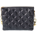 Louis Vuitton Embossed Cousin BB Chain Handbag Black Leather Gold