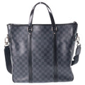 Louis Vuitton Damier Graphite Tadao Tote Shoulder Bag Black Leather