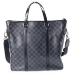 Louis Vuitton Damier Graphite Tadao Tote Shoulder Bag Black Leather