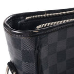 Louis Vuitton Damier Graphite Tadao Tote Shoulder Bag Black Leather — view 7