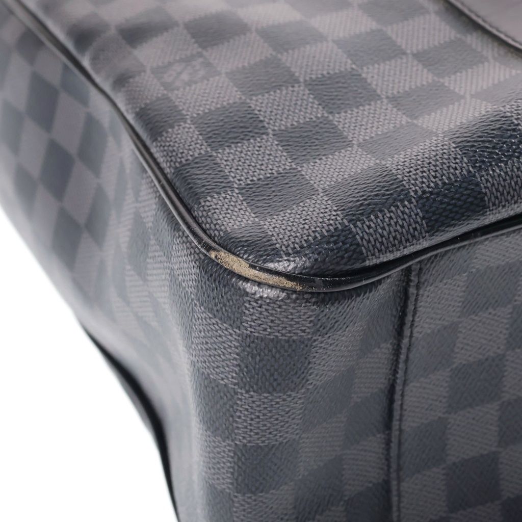 Louis Vuitton Damier Graphite Tadao Tote Shoulder Bag Black Leather — view 5