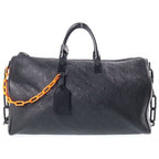 Louis Vuitton Keepall Bandouliere 50 Taurillon Leather Boston Bag Black