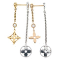 Louis Vuitton Monogram Idylle Diamond Earrings Yellow Gold White Pink
