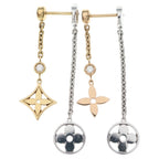 Louis Vuitton Monogram Idylle Diamond Earrings Yellow Gold White Pink