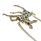 Chanel Bambi Pearl Necklace Stone Pendant Chain Gold — view 5