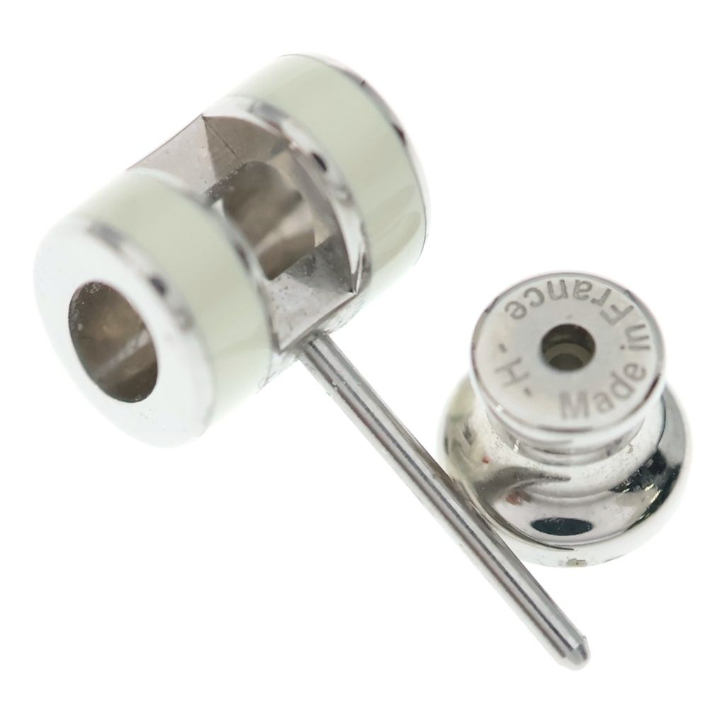 Hermes Mini Pop H Earrings White Silver — view 5