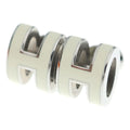 Hermes Mini Pop H Earrings White Silver