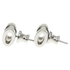 Hermes Mini Pop H Earrings White Silver — view 3