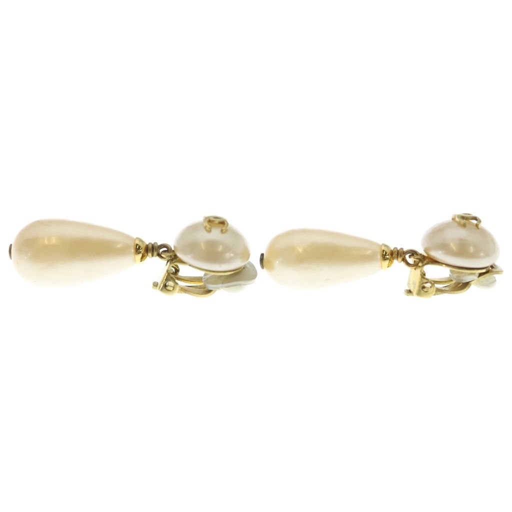 Chanel Swing Pearl Earrings Ivory Gold — view 3