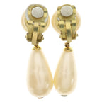 Chanel Swing Pearl Earrings Ivory Gold — view 2