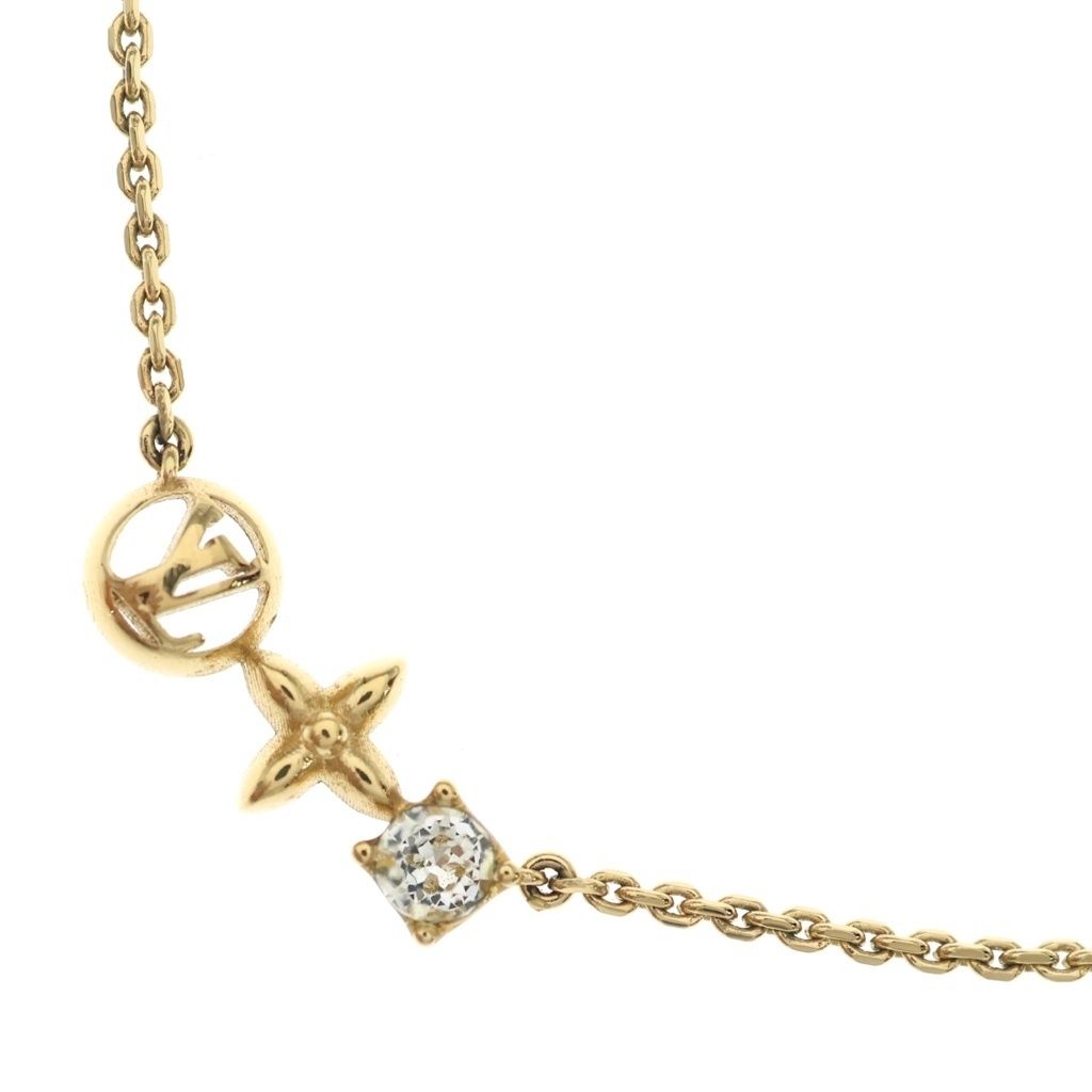 Louis Vuitton Necklace Petit Stone Pendant Chain Gold