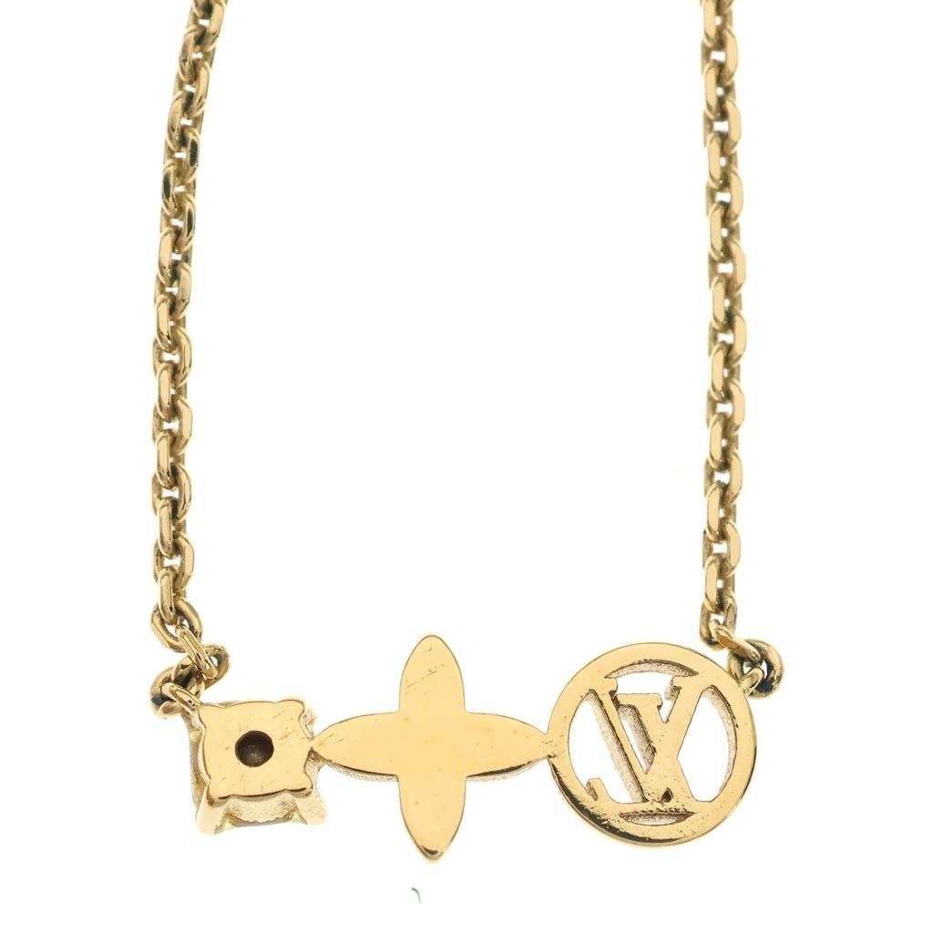 Louis Vuitton Necklace Petit Stone Pendant Chain Gold — view 3