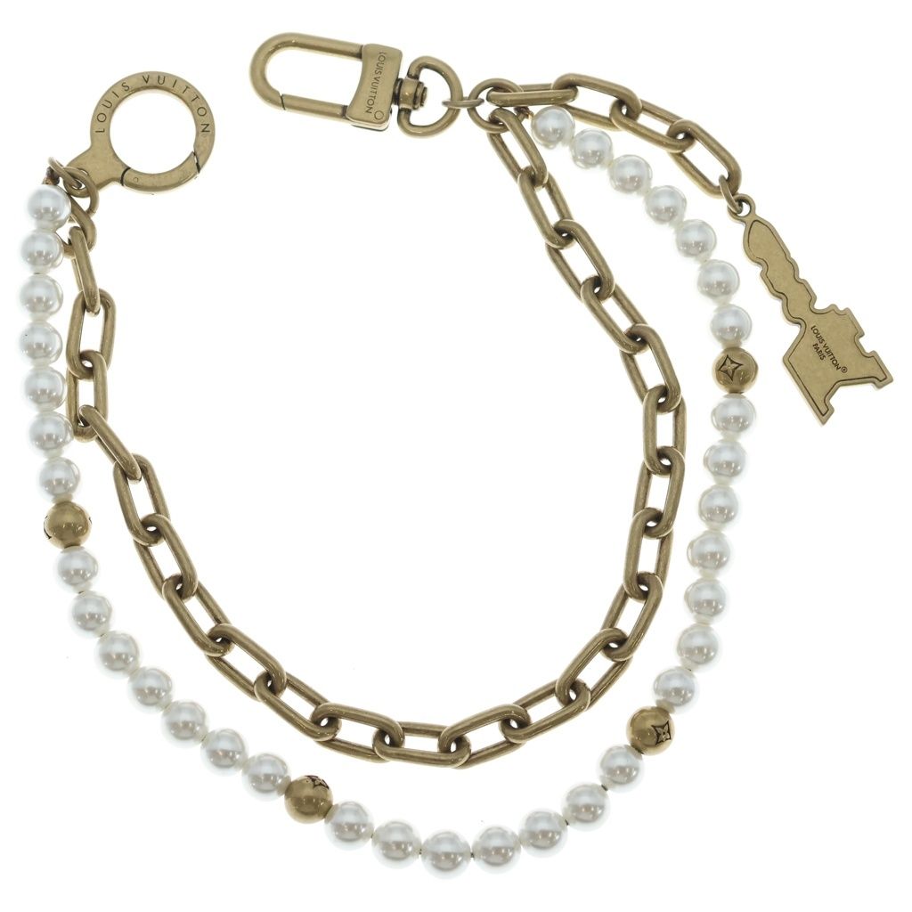 Louis Vuitton Logo Pearl Chain Belt Bag Charm — view 2