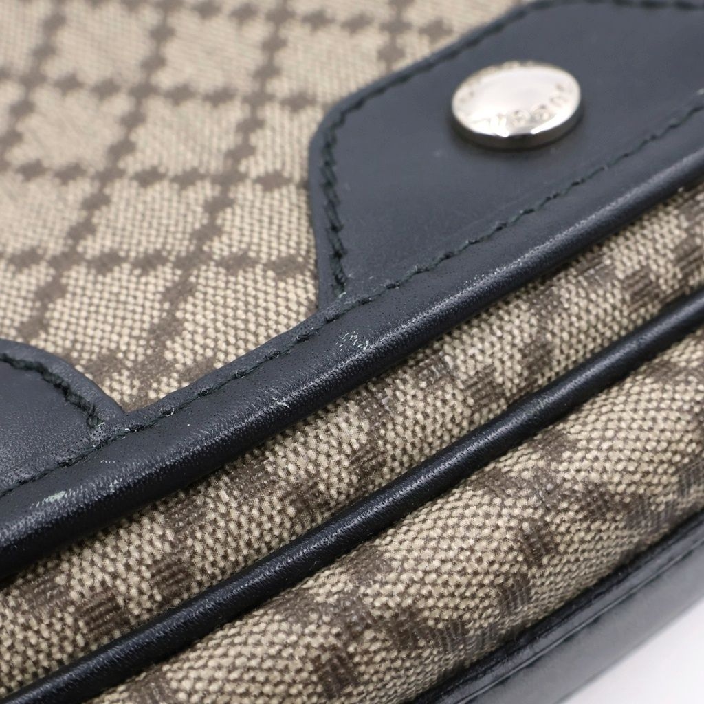 Gucci Diamante Leather Shoulder Bag Black Brown — view 6