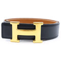 Hermes Constance Reversible Leather Belt Black Brown