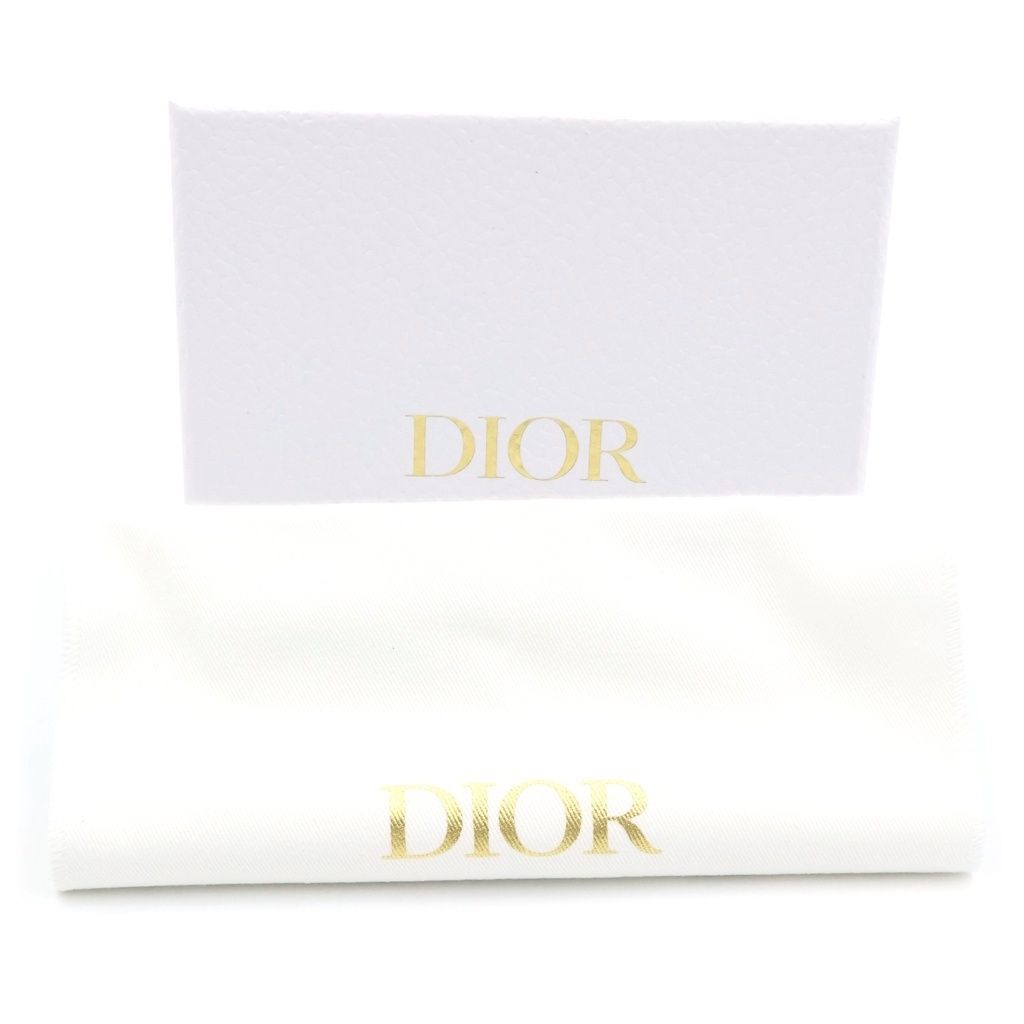 Dior Caro Macro Cannage Crystal Wallet Trifold Black Leather Gold — view 6