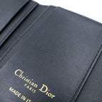 Dior Caro Macro Cannage Crystal Wallet Trifold Black Leather Gold — view 5