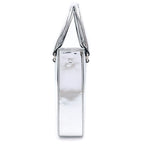 Prada Triangle Logo 2-Way Shoulder Bag Silver Patent Leather — view 3