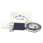 Prada Triangle Logo 2-Way Shoulder Bag Silver Patent Leather — view 8