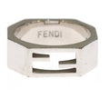 Fendi Baguette Logo Ring Silver