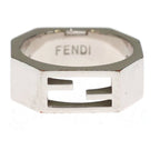 Fendi Baguette Logo Ring Silver