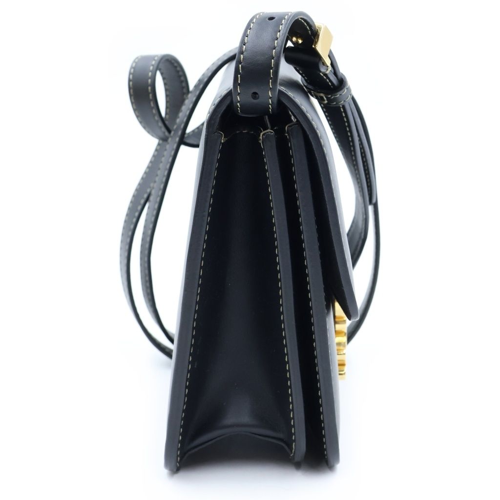 Fendi Karligraphy Shoulder Bag Black Leather — view 3