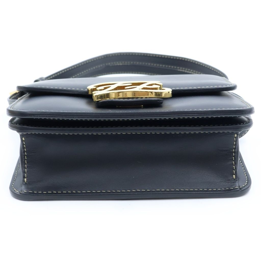 Fendi Karligraphy Shoulder Bag Black Leather — view 4