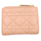 Dior Dahlia Compact Wallet Bifold Beige Leather Gold — view 2
