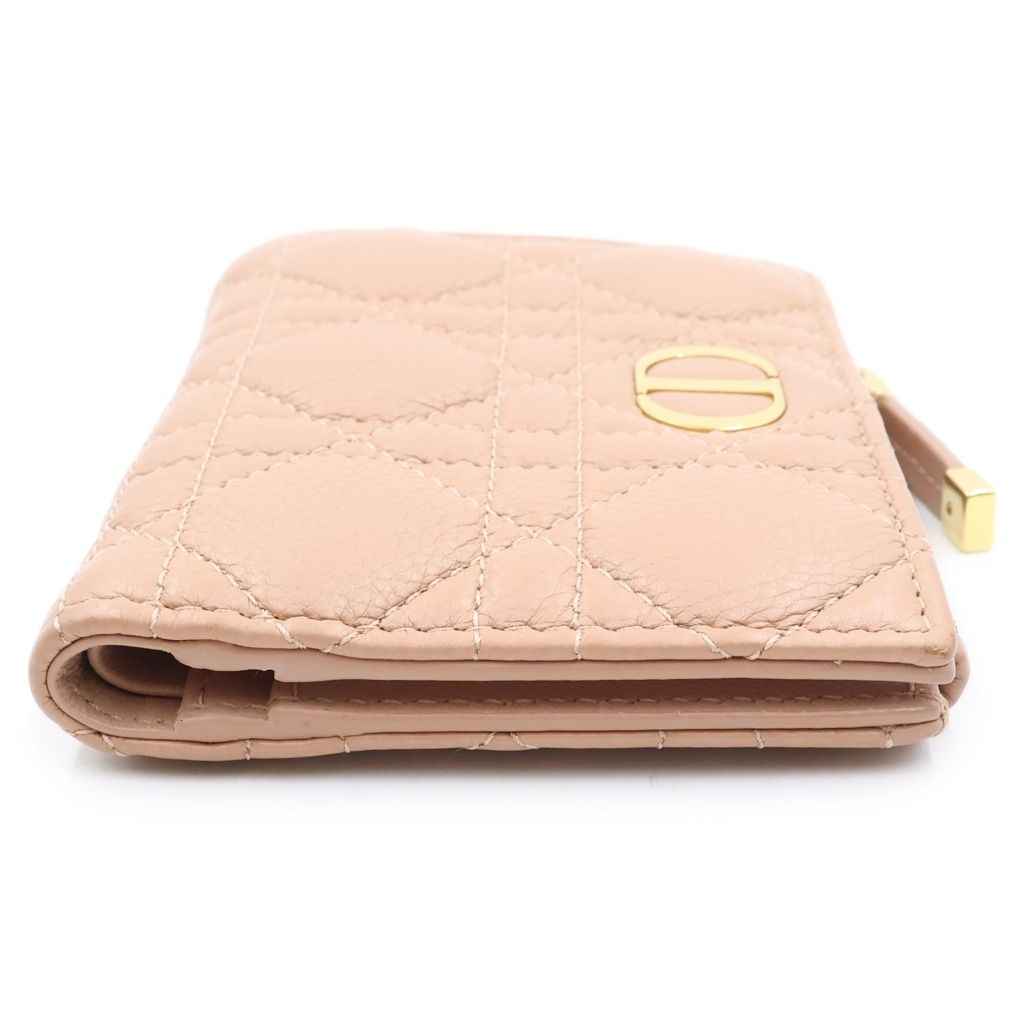 Dior Dahlia Compact Wallet Bifold Beige Leather Gold — view 3