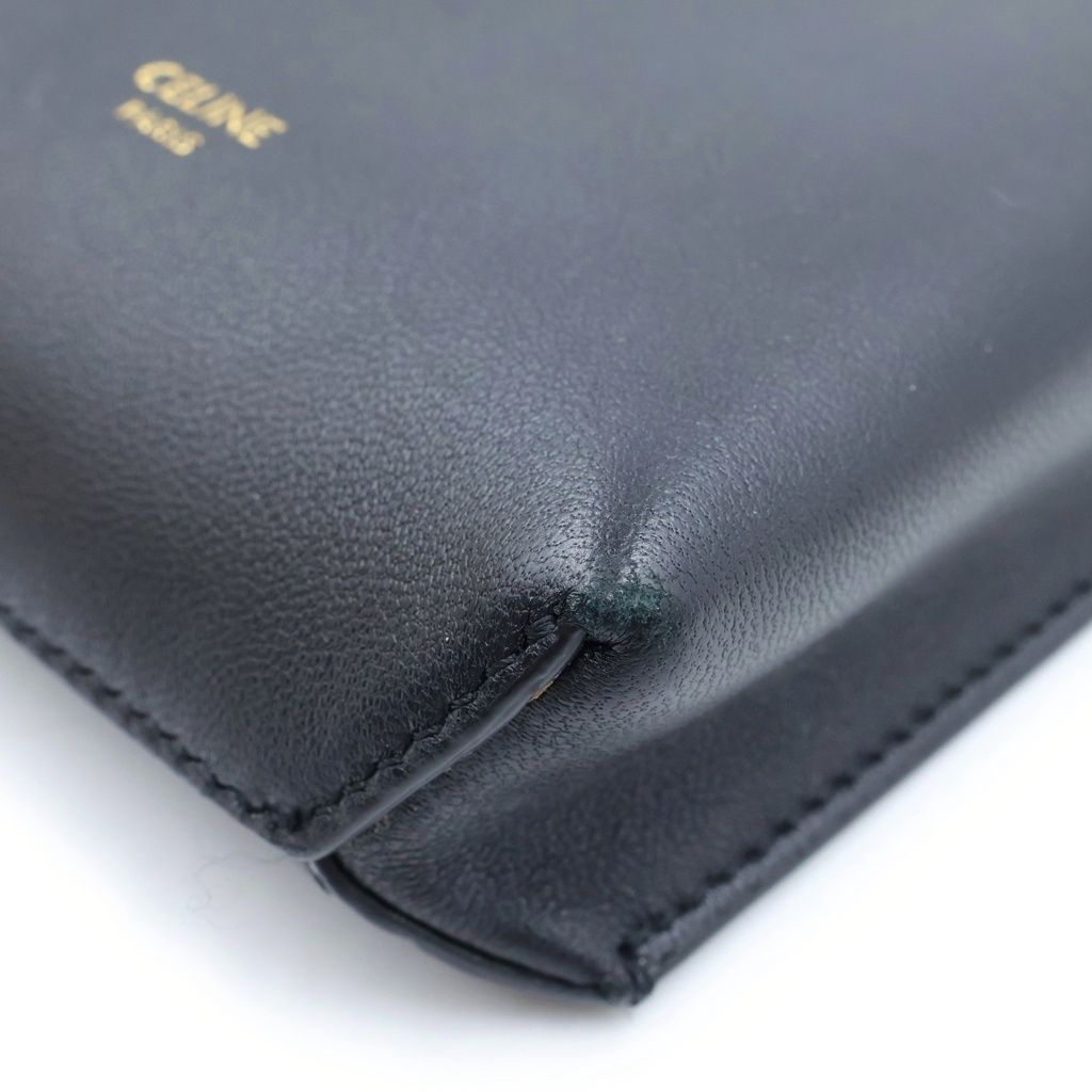 Celine Logo Phone Pouch Black Lambskin — view 5