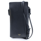 Celine Logo Phone Pouch Black Lambskin