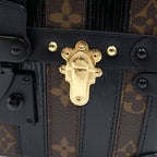 Louis Vuitton Monogram Petite Shoulder Bag Trunk Brown Black Leather — view 7