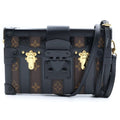 Louis Vuitton Monogram Petite Shoulder Bag Trunk Brown Black Leather