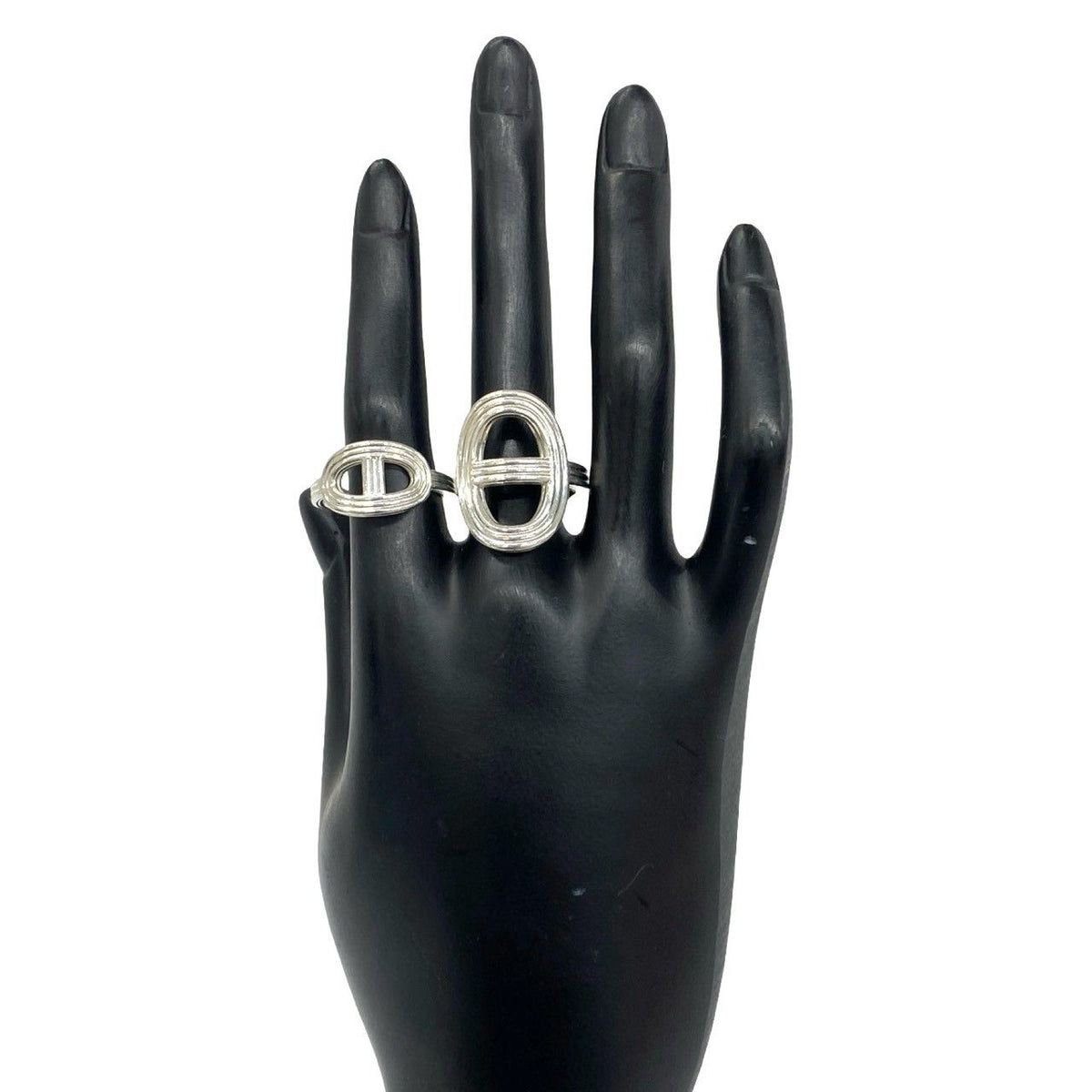 Hermes Chaine D'ancre Double Ring 925 Sterling Silver — view 2