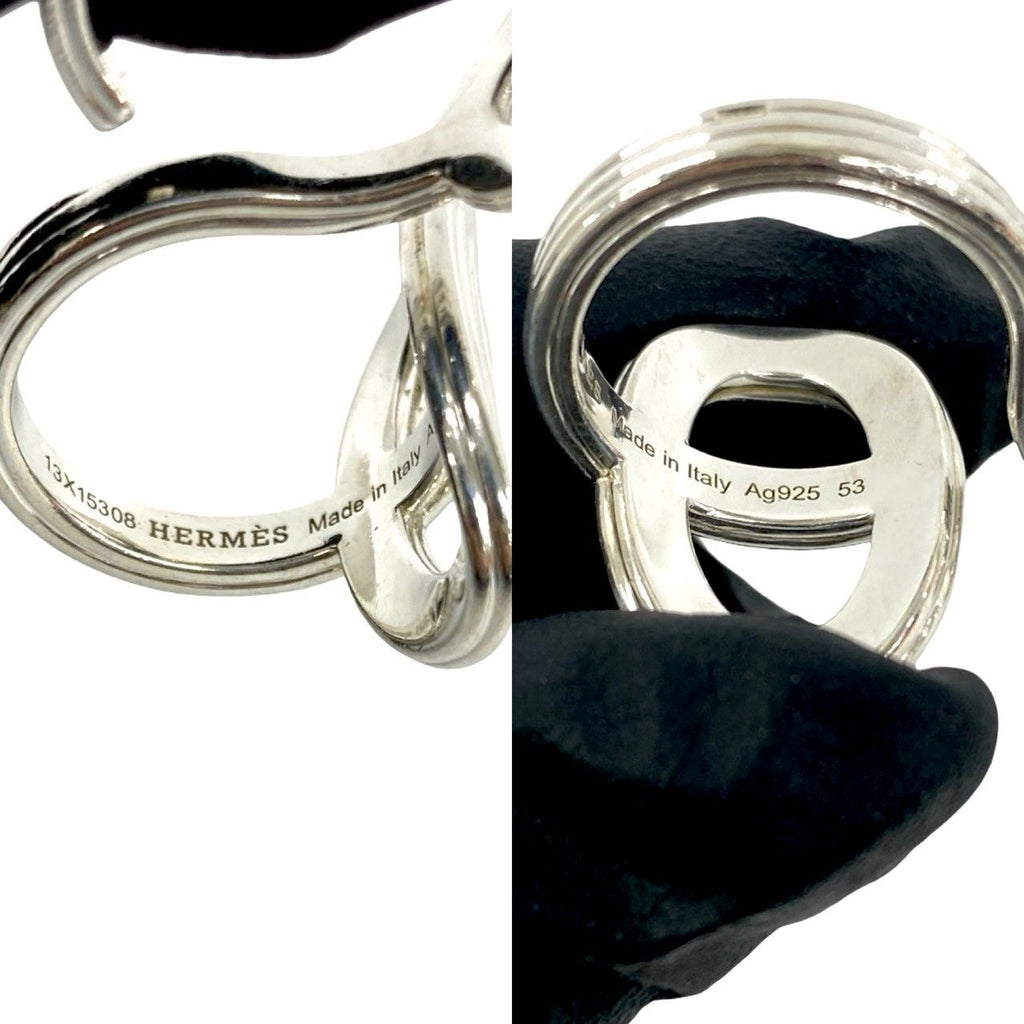 Hermes Chaine D'ancre Double Ring 925 Sterling Silver — view 3