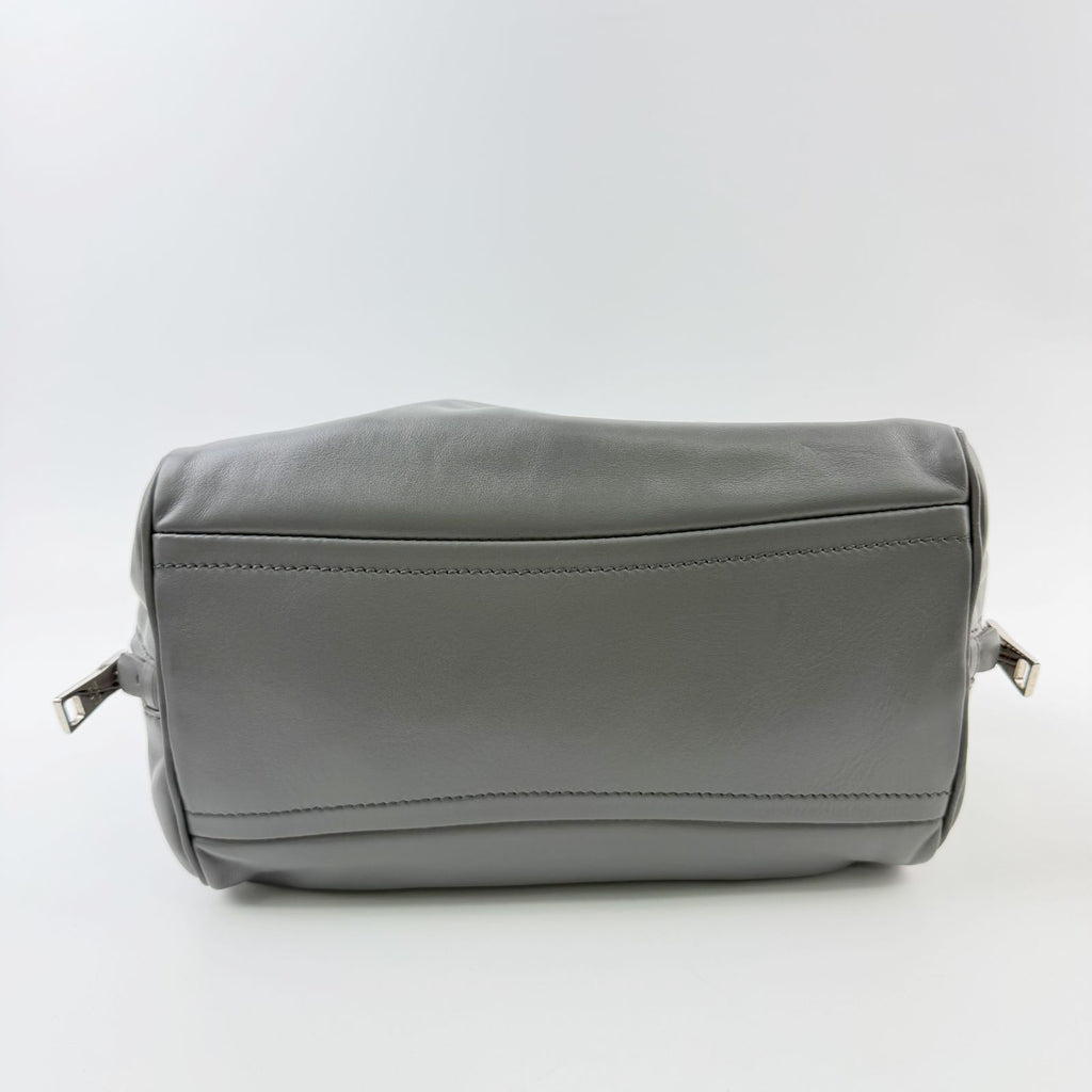Prada Inside Soft Calfskin 2-Way Shoulder Bag Leather Gray Lime Green Silver — view 8