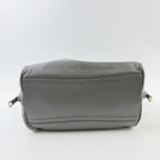 Prada Inside Soft Calfskin 2-Way Shoulder Bag Leather Gray Lime Green Silver — view 8