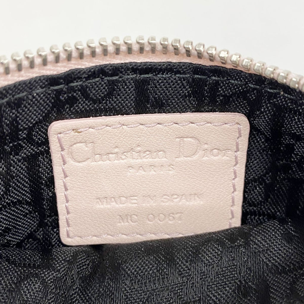 Dior Pouch Cannage Leather Pink Silver — view 5