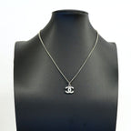 Chanel Necklace CC Logo Metal Rhinestone Silver — view 6