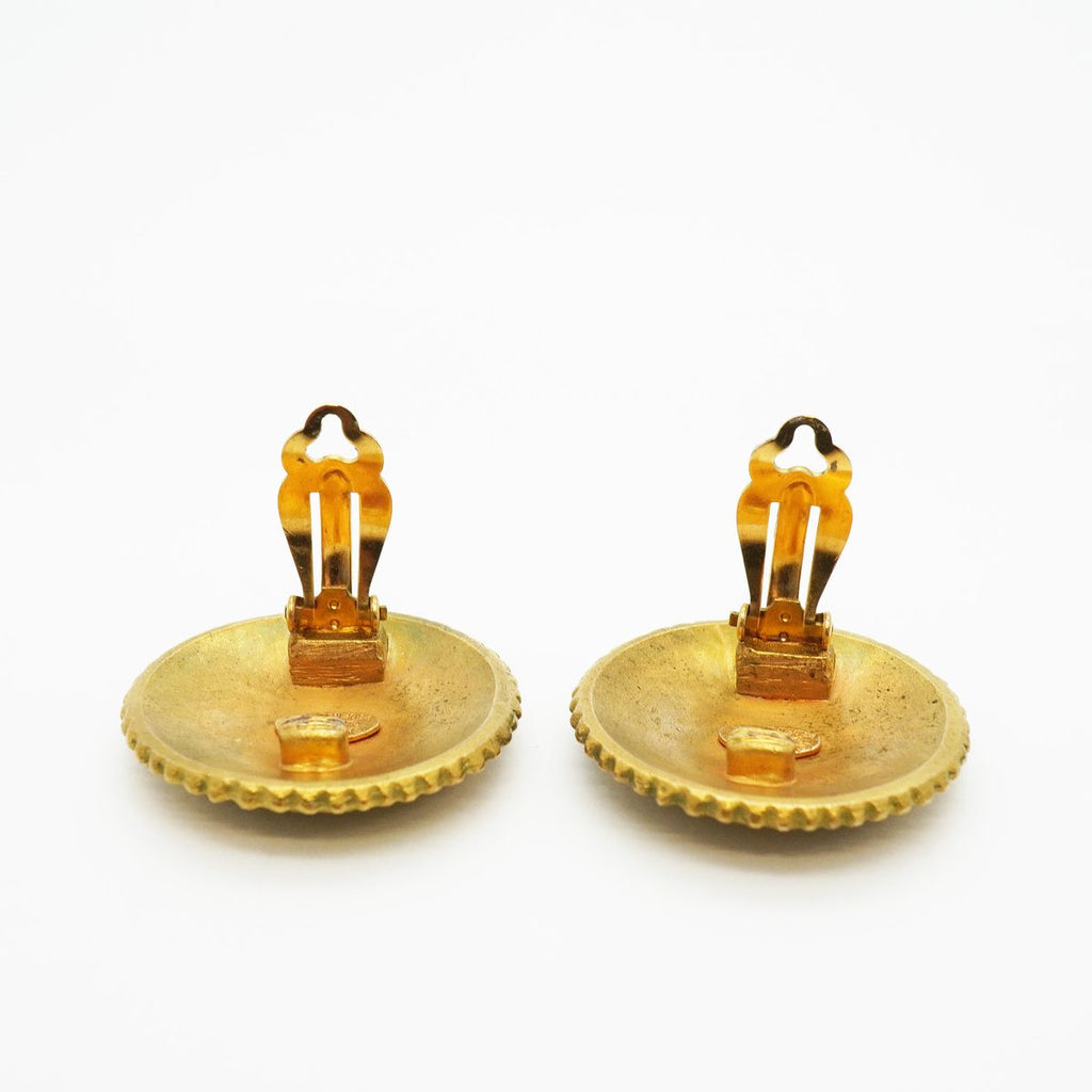 Chanel Earrings Vintage Logo Gold Plated — view 7