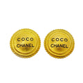 Chanel Earrings Vintage Logo Gold Plated