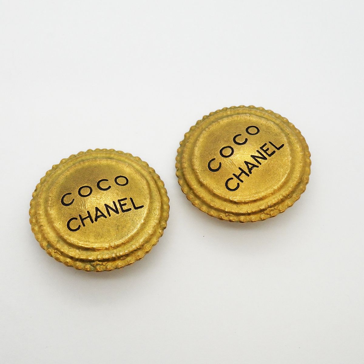 Chanel Earrings Vintage Logo Gold Plated — view 2